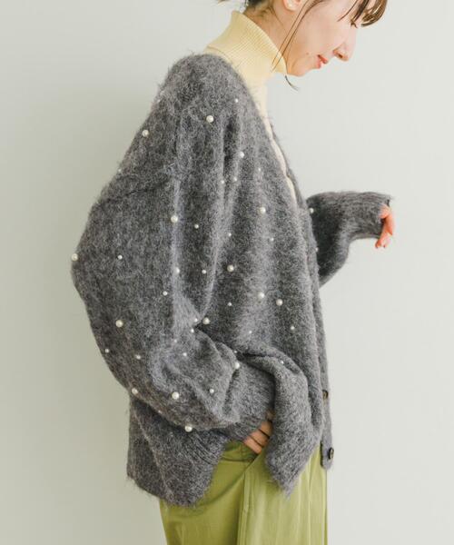 ITEMS URBANRESEARCH（アイテムズ アーバンリサーチ）の「シャギーパールカーディガン（カーディガン/ボレロ・レディース・グレー/ベージュ・FREE）」の11枚目の写真