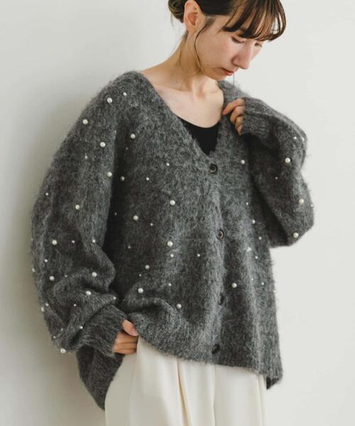 ITEMS URBANRESEARCH（アイテムズ アーバンリサーチ）の「シャギーパールカーディガン（カーディガン/ボレロ・レディース・グレー/ベージュ・FREE）」の15枚目の写真