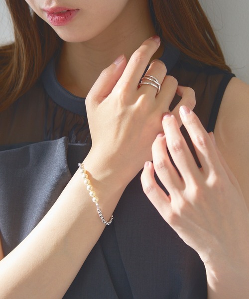 PHILIPPE AUDIBERT(フィリップ オーディベール)の「【PHILIPPE AUDIBERT】パールチェーンブレスレット Bracelet Argane perles de verre laiton BR5960(ブレスレット・レディース・シルバー・FREE)」の8枚目の写真