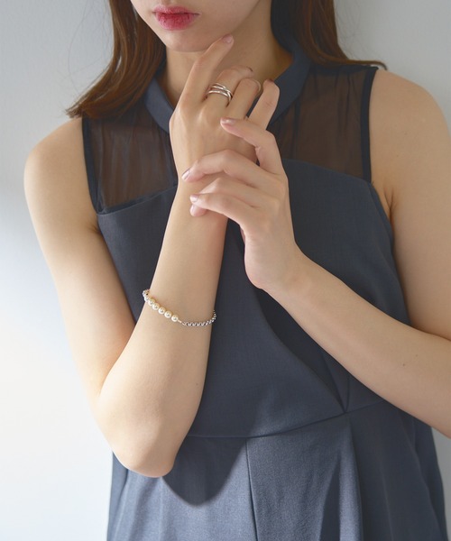 PHILIPPE AUDIBERT(フィリップ オーディベール)の「【PHILIPPE AUDIBERT】パールチェーンブレスレット Bracelet Argane perles de verre laiton BR5960(ブレスレット・レディース・シルバー・FREE)」の9枚目の写真