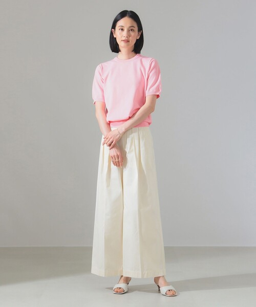 【タイムセール】 SLOANE シアーコットンニット セール】シアーラインニット（ニット/セーター）｜Q（キュー）の