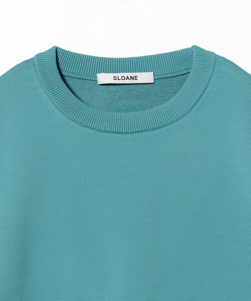 ニット セーター SLOANE / 別注 14ゲージ 天竺 ハーフスリーブ クルーネック ニット 「手洗い可」 レディース SLOANE ニット セーター / 別注 14ゲージ 天竺 ハーフスリーブ