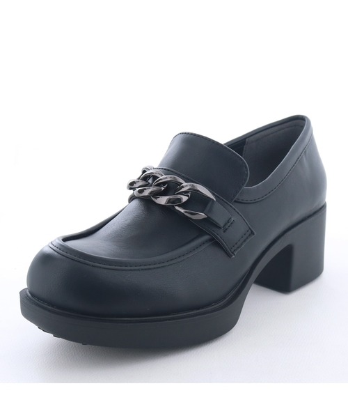 byあしながおじさん（バイアシナガオジサン）の「軽量｜厚底チェーンローファー　8510129（ローファー・レディース・ブラック系その他/ブラック/アイボリー・22.5cm/23cm/23.5cm/24cm/24.5cm）」の6枚目の写真