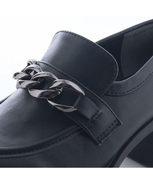 byあしながおじさん（バイアシナガオジサン）の「軽量｜厚底チェーンローファー　8510129（ローファー・レディース・ブラック系その他/ブラック/アイボリー・22.5cm/23cm/23.5cm/24cm/24.5cm）」の8枚目の写真