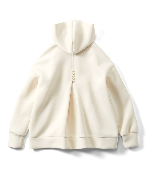IEDIT(イディット)の「IEDIT パール調パーツで後ろ姿にアクセント ダンボール素材のダブルジップパーカー(パーカー・レディース・オフホワイト/ネイビー・M/L/LL/3L/S/4L)」の13枚目の写真