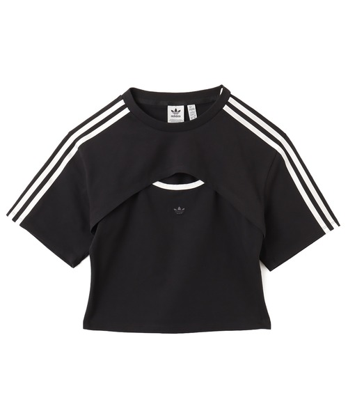 adidas ショート丈 Tシャツ 黒 Mサイズ アディダス オリジナルス ショート丈 Tシャツ｜Yahoo!フリマ（旧