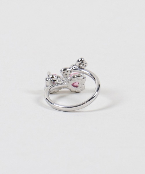 SPINNS(スピンズ)の「2リボンラインストーンリング(リング・レディース・ピンク・ONESIZE)」の2枚目の写真