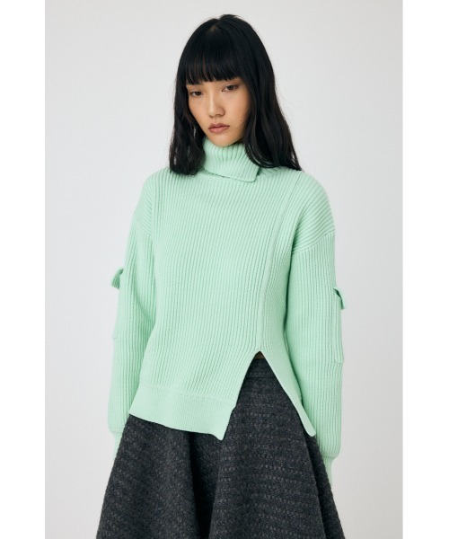 完売品 MOUSSY SLIT WIDE LOOSE STRAIGHT サイズS セール】SLIT HIGH NECK セーター（ニット/セーター）｜MOUSSY