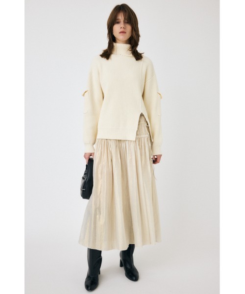 MOUSSY ニットセーター 長袖 moussy - マウジー MOUSSY ニット セーター ドット 長袖 F 白