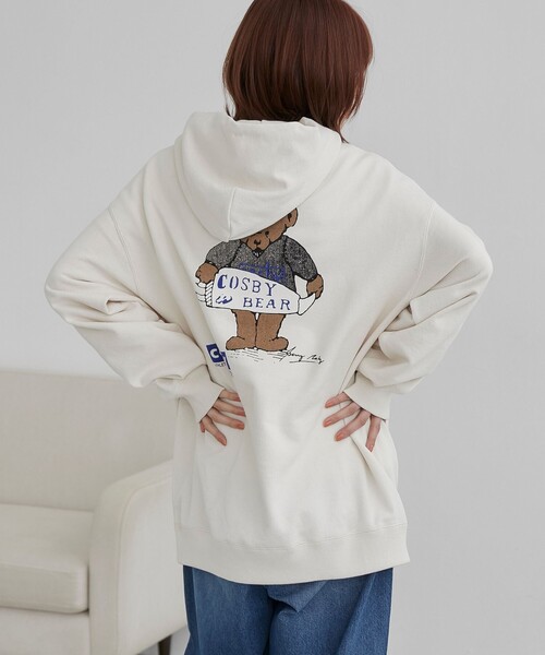 coen（コーエン）の「COSBY（コスビー）別注 ベアプリントパーカー（パーカー・メンズ・ネイビー/ナチュラル・M/L/XL）」の11枚目の写真