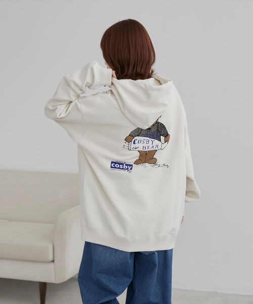 coen（コーエン）の「COSBY（コスビー）別注 ベアプリントパーカー（パーカー・メンズ・ネイビー/ナチュラル・M/L/XL）」の6枚目の写真