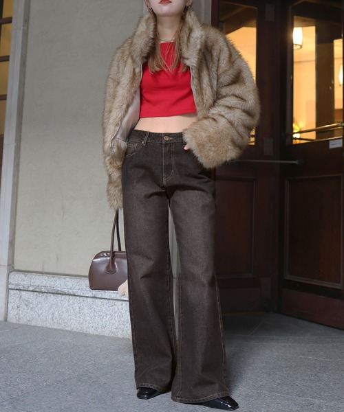 ソフトフレアローライズデニムパンツ（デニムパンツ）｜Mili affinity（ミリアフィニティー）