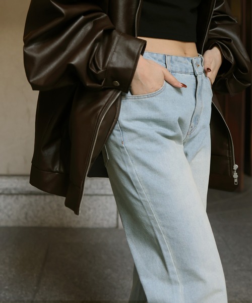 セール】ソフトフレアローライズデニムパンツ（デニムパンツ