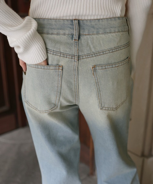 セール】ソフトフレアローライズデニムパンツ（デニムパンツ
