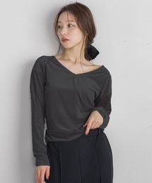 ニュアンスベロアバックシャンカットソー≪手洗い可能≫