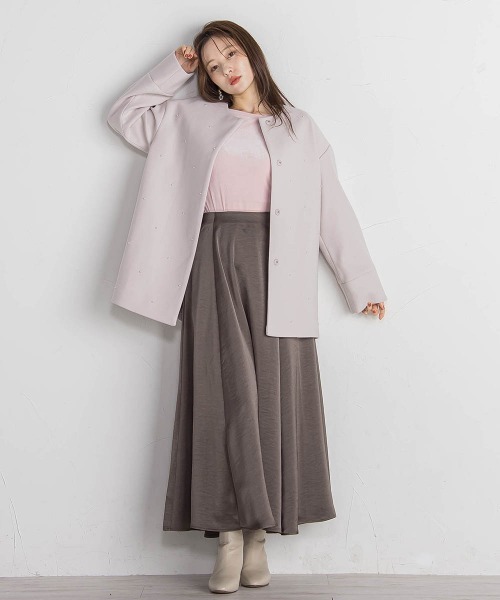 QUEENS COURT(クイーンズコート)の「ニュアンスベロアバックシャンカットソー≪手洗い可能≫(Tシャツ/カットソー・レディース・パープル/ピンク/ライトグレー/ブラック・M)」の14枚目の写真