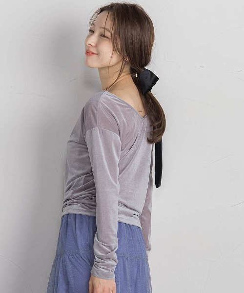 QUEENS COURT(クイーンズコート)の「ニュアンスベロアバックシャンカットソー≪手洗い可能≫(Tシャツ/カットソー・レディース・パープル/ピンク/ライトグレー/ブラック・M)」の15枚目の写真