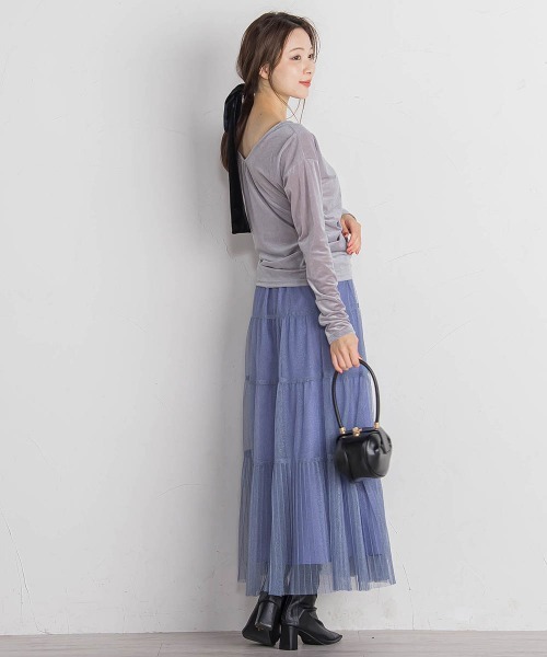 QUEENS COURT(クイーンズコート)の「ニュアンスベロアバックシャンカットソー≪手洗い可能≫(Tシャツ/カットソー・レディース・パープル/ピンク/ライトグレー/ブラック・M)」の18枚目の写真
