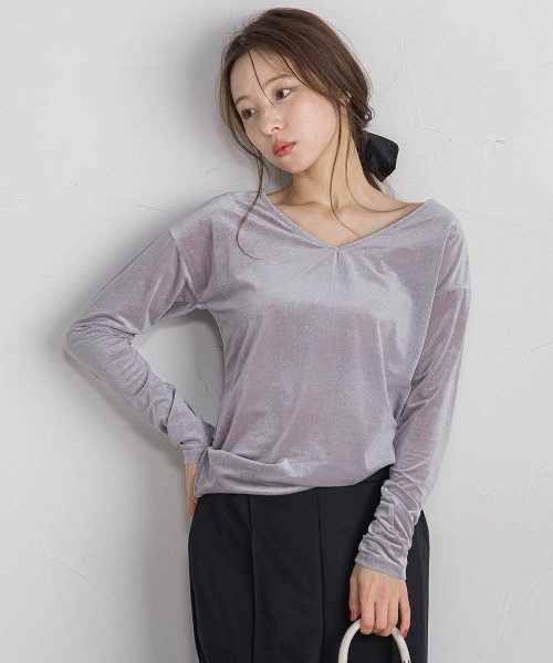 QUEENS COURT(クイーンズコート)の「ニュアンスベロアバックシャンカットソー≪手洗い可能≫(Tシャツ/カットソー・レディース・パープル/ピンク/ライトグレー/ブラック・M)」の19枚目の写真