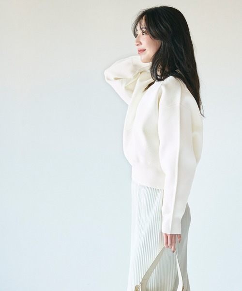 coca(coca)(コカ)の「スポンディッシュニットトップス(ニット/セーター・レディース・ライトグレー/アイボリー・L/M)」の4枚目の写真