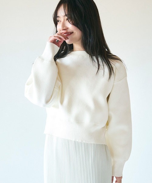 coca(coca)(コカ)の「スポンディッシュニットトップス(ニット/セーター・レディース・ライトグレー/アイボリー・L/M)」の6枚目の写真