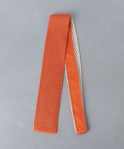 ✨美品✨エルメス リバーシブル ネクタイ ニットタイ カーキ/オレンジ/ブラウン ✨美品✨エルメス リバーシブル ネクタイ ニットタイ カーキ/オレンジ