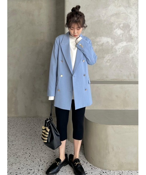 Mila Owen（ミラオーウェン）の「ミディ丈リブニットサイクルパンツ【手洗い可能】（その他パンツ・レディース・グレー/ブラック・FREE）」の14枚目の写真