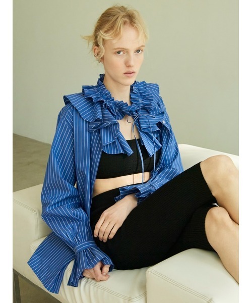 Mila Owen（ミラオーウェン）の「ミディ丈リブニットサイクルパンツ