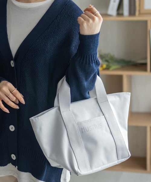 HusHusH（ハッシュアッシュ）の「HusHusH ロゴ入り トートバッグ（トートバッグ・レディース・パープル/グレー/ピンク・フリー）」の5枚目の写真