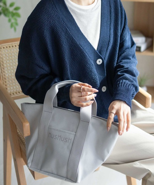 HusHusH（ハッシュアッシュ）の「HusHusH ロゴ入り トートバッグ（トートバッグ・レディース・パープル/グレー/ピンク・フリー）」の6枚目の写真