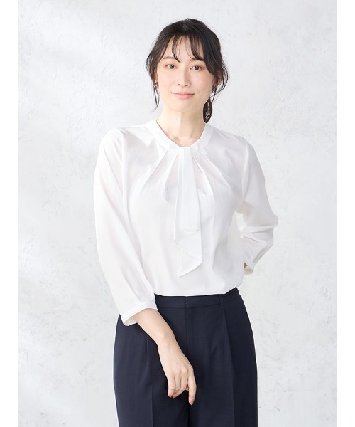 【高級❣️未使用】PESERICO ペゼリコ　ホワイト ７分袖 ブラウス　42 高級❣️未使用】PESERICO ペゼリコ ホワイト 7分袖 ブラウス 42 高級