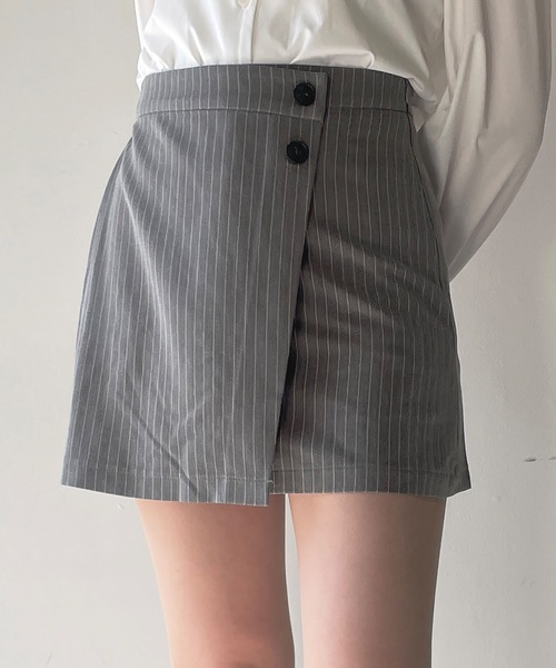 one way（ワンウェイ）の「【 セットアップ対応アイテム】ラップスカート（スカート・レディース・ブラック/グレー/グレー系その他2/グレー系その他・FREE）」の4枚目の写真