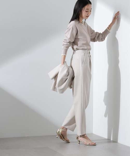 NANO universe（ナノユニバース）の「洗濯機洗可UVカットバイカラー釦ディティールニット（ニット/セーター・レディース・オフホワイト/ブラック/ライトグレー・FREE）」の12枚目の写真