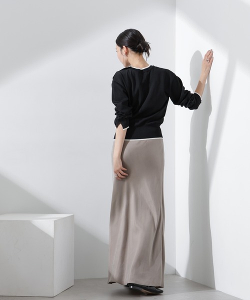 NANO universe（ナノユニバース）の「洗濯機洗可UVカットバイカラー釦ディティールニット（ニット/セーター・レディース・オフホワイト/ブラック/ライトグレー・FREE）」の20枚目の写真