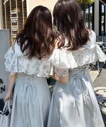 MAJESTIC LEGON | ウエストきゅっとフリルフレアワンピ(ワンピース)