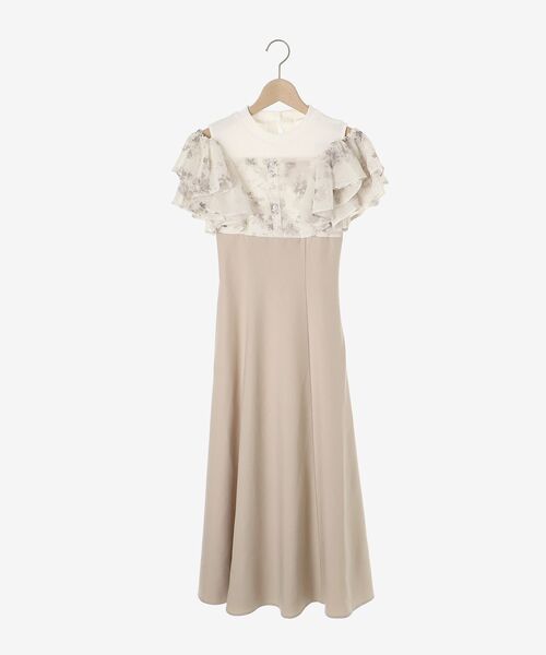 MAJESTIC LEGON（マジェスティックレゴン）の「ウエストきゅっとフリルフレアワンピ（ワンピース・レディース・ブラック系その他2/グレー系その他/ブラック/ブラック系その他/ベージュ系その他2・X-SMALL/SMALL/MEDIUM/LARGE）」の19枚目の写真