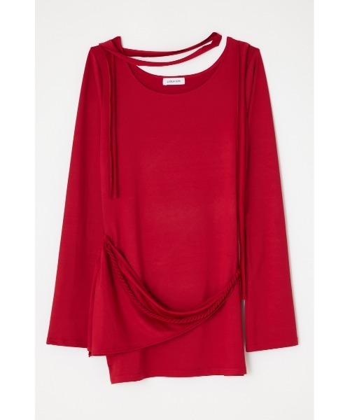 LAGUA GEM（ラグアジェム）の「DROP POINT CUT ミニワンピース（ワンピース・レディース・レッド/ブラック/杢グレー・SMALL/MEDIUM）」の15枚目の写真