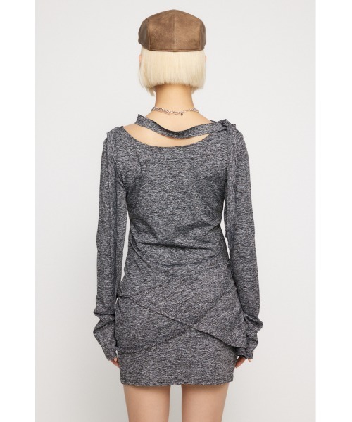 LAGUA GEM（ラグアジェム）の「DROP POINT CUT ミニワンピース（ワンピース・レディース・レッド/ブラック/杢グレー・SMALL/MEDIUM）」の21枚目の写真