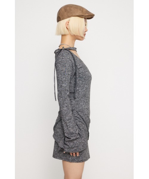 LAGUA GEM（ラグアジェム）の「DROP POINT CUT ミニワンピース（ワンピース・レディース・レッド/ブラック/杢グレー・SMALL/MEDIUM）」の22枚目の写真