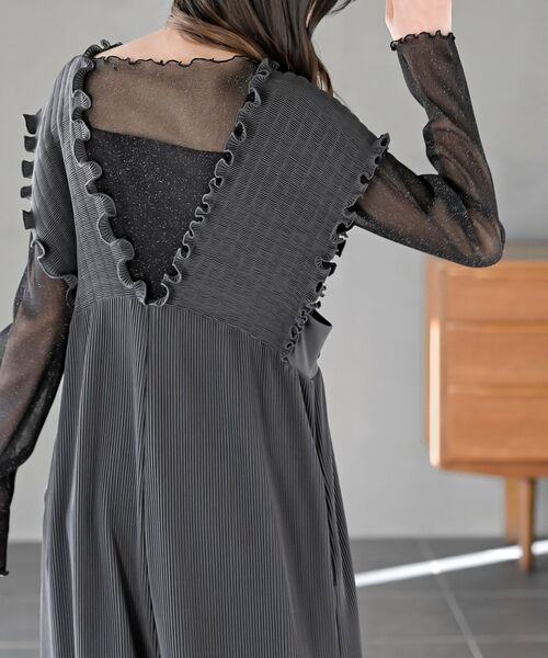 rps（アールピーエス）の「レースアッププリーツオールインワン（サロペット/オーバーオール・レディース・ブラック/チャコールグレー・フリー）」の9枚目の写真