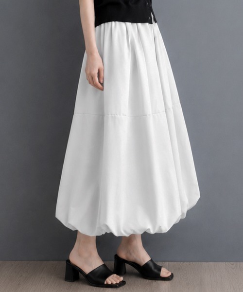 SallyLunn(サリーラン)の「【お気に入り2.5万人突破!8カラー/M~XLサイズ】Aラインバルーンロングスカート(スカート・レディース・ブラック/グレー/カーキ/ホワイト/ベージュ/ブラウン/ネイビー/ワイン・LARGE/MEDIUM/X-LARGE)」の21枚目の写真