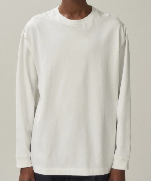 ATON（エイトン）の「ATON (エイトン)12/- AIR SPININNG | LOOSE FIT L/S T-SHIRT（Tシャツ/カットソー・メンズ・ブラック/ホワイト・4/2/6）」の3枚目の写真