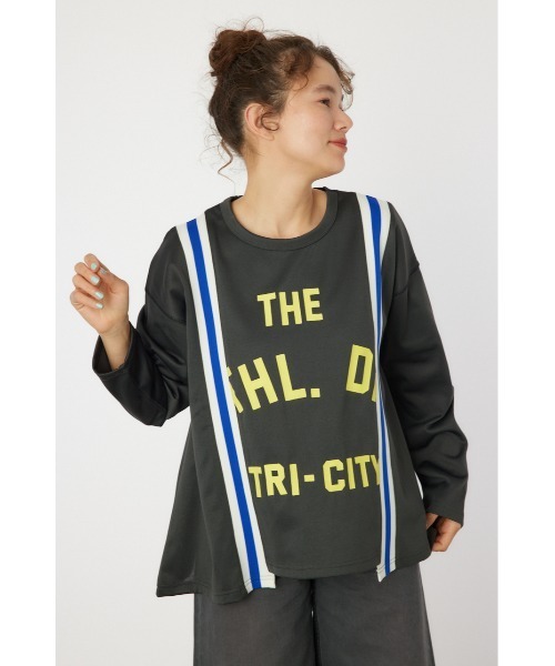 RODEO CROWNS WIDE BOWL（ロデオクラウンズワイドボウル）の「custom rib ロングスリーブTシャツ（Tシャツ/カットソー・レディース・ライトピンク/チャコールグレー/サックスブルー・FREE）」の2枚目の写真