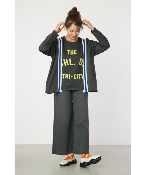 RODEO CROWNS WIDE BOWL（ロデオクラウンズワイドボウル）の「custom rib ロングスリーブTシャツ（Tシャツ/カットソー・レディース・ライトピンク/チャコールグレー/サックスブルー・FREE）」の22枚目の写真