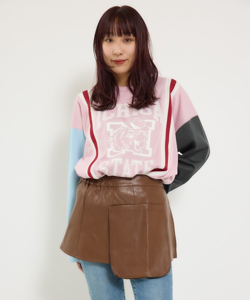 RODEO CROWNS WIDE BOWL（ロデオクラウンズワイドボウル）の「custom rib ロングスリーブTシャツ（Tシャツ/カットソー・レディース・ライトピンク/チャコールグレー/サックスブルー・FREE）」の6枚目の写真