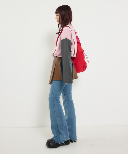 RODEO CROWNS WIDE BOWL（ロデオクラウンズワイドボウル）の「custom rib ロングスリーブTシャツ（Tシャツ/カットソー・レディース・ライトピンク/チャコールグレー/サックスブルー・FREE）」の8枚目の写真