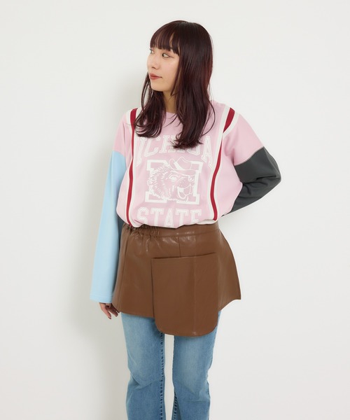 RODEO CROWNS WIDE BOWL（ロデオクラウンズワイドボウル）の「custom rib ロングスリーブTシャツ（Tシャツ/カットソー・レディース・ライトピンク/チャコールグレー/サックスブルー・FREE）」の13枚目の写真