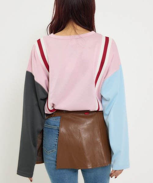 RODEO CROWNS WIDE BOWL（ロデオクラウンズワイドボウル）の「custom rib ロングスリーブTシャツ（Tシャツ/カットソー・レディース・ライトピンク/チャコールグレー/サックスブルー・FREE）」の15枚目の写真