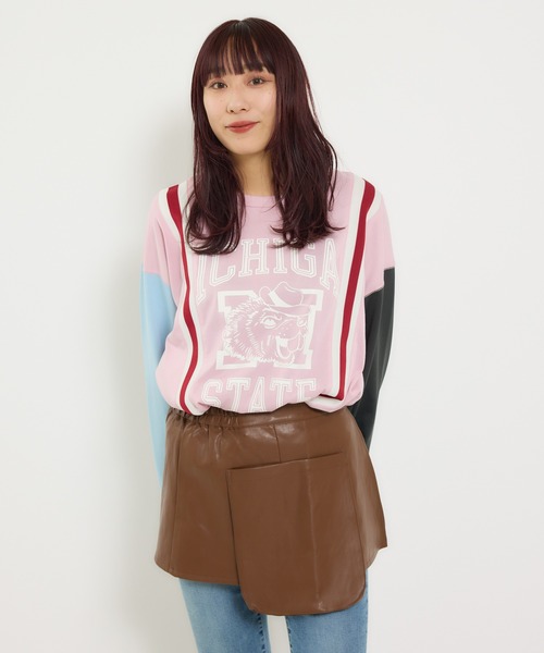 RODEO CROWNS WIDE BOWL（ロデオクラウンズワイドボウル）の「custom rib ロングスリーブTシャツ（Tシャツ/カットソー・レディース・ライトピンク/チャコールグレー/サックスブルー・FREE）」の18枚目の写真