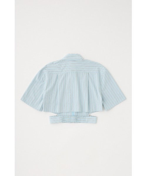 MOUSSY(マウジー)の「CROPPED BELTED シャツ(シャツ/ブラウス・レディース・ブルー系その他/ホワイト/ネイビー系・FREE)」の5枚目の写真
